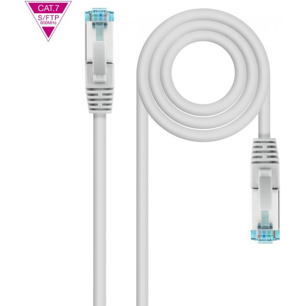 Nanocable - Cable de Red Cat.7 600MHZ LSZH SFTP PIMF AWG26, Gris, 30 cm - 10.20.1700-L30