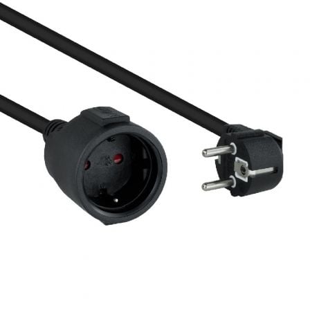 Cable Alargador de Corrente NANO CABLE / Schuko Hembra - Schuko Macho / 2m / Preto / 10.22.0602-BK