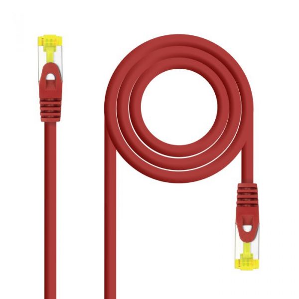 Nanocable - Cable Red Latiguillo RJ45 LSZH CAT.6A SFTP AWG26, Rojo, 25 cm - 10.20.1900-L25-R