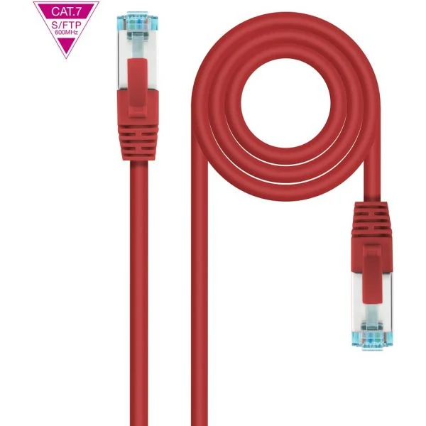 Nanocable Cabo de Rede RJ45 Cat7 S-ftp AWG26 Vermelho (25cm) - 10.20.1700-L25-R