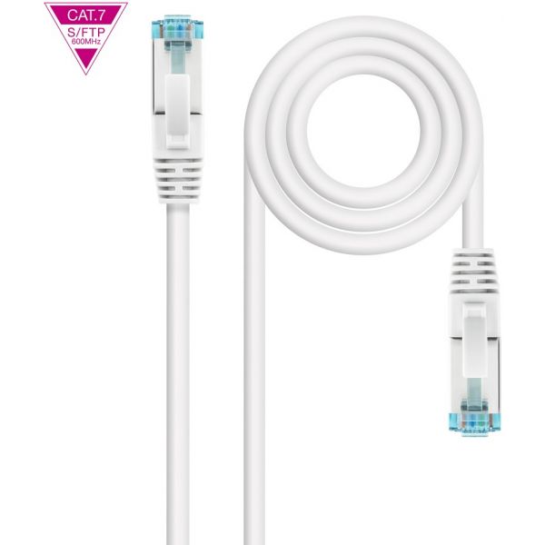 Nanocable - Cable de Red Cat.7 600MHZ LSZH SFTP PIMF AWG26, Blanco, 2 m - 10.20.1702-W