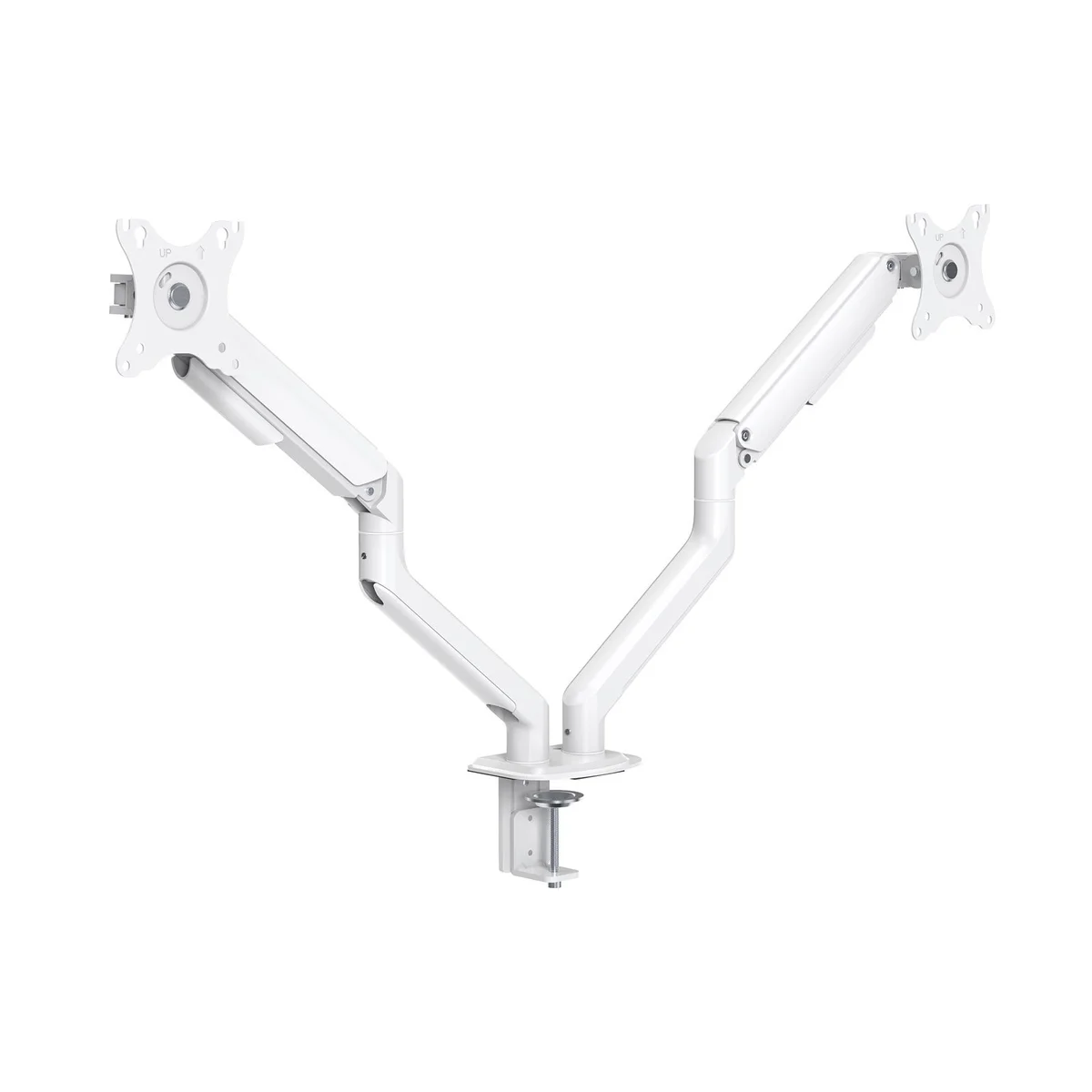 Suporte de Mesa Tooq Duplo Tilt e Giratório c/mola 17″ a 32″ Max. 9Kg Branco