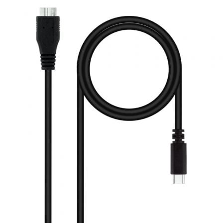 Cable USB 3.0 Tipo-C Nanocable / 1m / Preto / 10.01.1201-BK