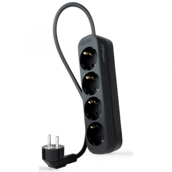 Nanocable Extensão com 4 Tomadas Tipo F 1.4m Preto
