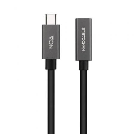 Cable Alargador USB 3.2 Nanocable / Tipo-C Macho - Tipo-C Hembra / 1.5m / Preto / 10.01.4401-L150