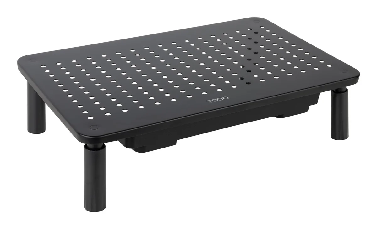 Base Para Monitor C/ Gaveta Tooq Max. 20Kg Preto