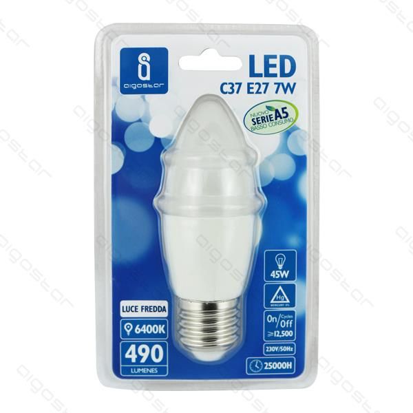 Aigostar Lâmpada LED E14 3W 6400K Luz Fria 225 Lúmens A5 C37 - 41233
