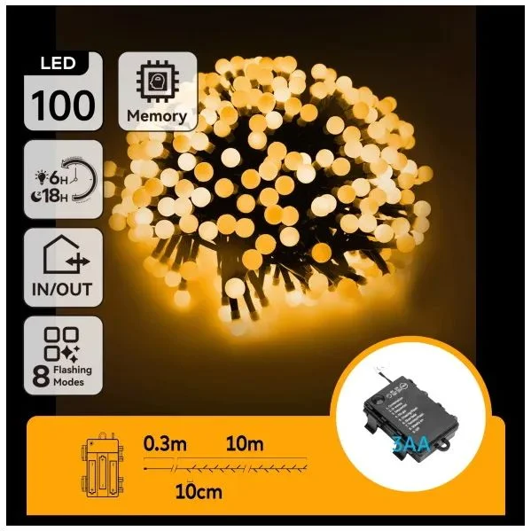 Luzes LED 10m IP44 Branco Quente - MI807892