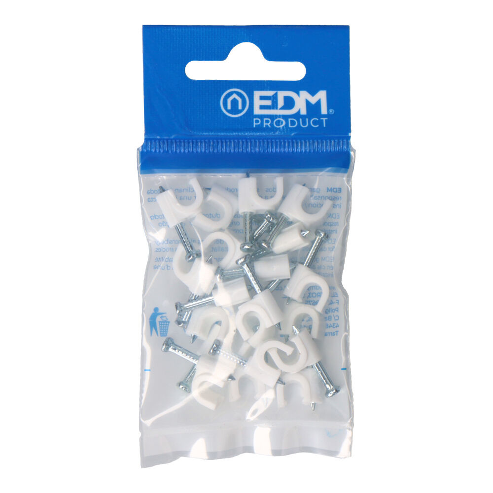 Abraçadeira redonda branca com prego 2x1mm n°6 (blister 20 unid.) edm