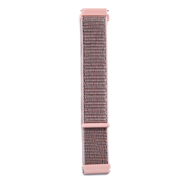 Pulseira Universal Nylon 22mm para Smartwatch Xiaomi/Amazfit/Samsung/Huawei/Realme/Ticwatch Rosa