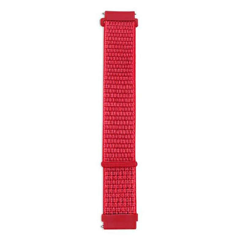 Pulseira Universal Nylon 22mm para Smartwatch Xiaomi/Amazfit/Samsung/Huawei/Realme/Ticwatch Vermelho