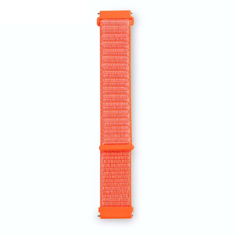 Pulseira Universal Nylon 22mm para Smartwatch Xiaomi/Amazfit/Samsung/Huawei/Realme/Ticwatch Laranja