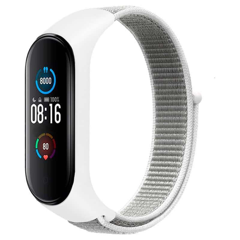 Pulseira Xiaomi Mi Smart Band 6 / Mi Band 5 / Amazfit Band 5 Nylon – Branco