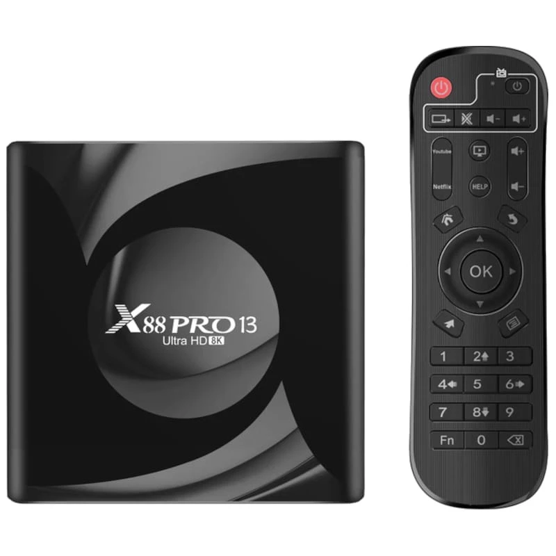 X88 PRO 13 4GB/64GB Caixa Acrílica Android 13 – Android TV