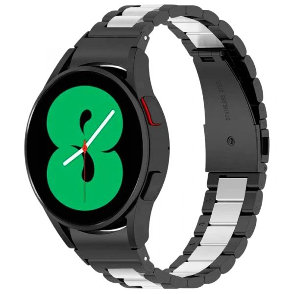 Crococase Bracelete para Samsung Galaxy Watch 4/5/6 Black/Silver