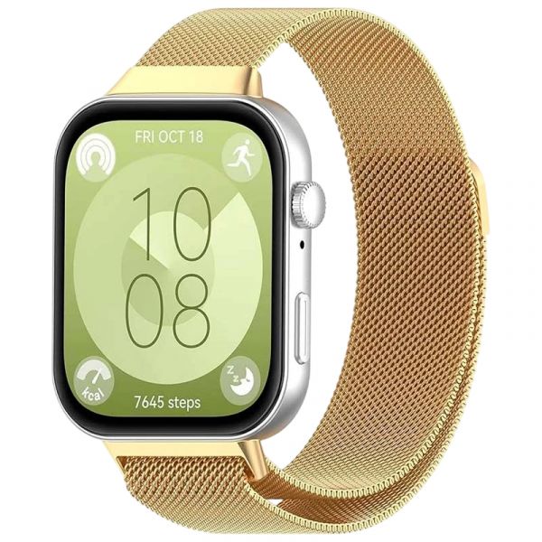 Crococase Pulseira Milanesa Magnética para Huawei Watch Fit 3 Gold