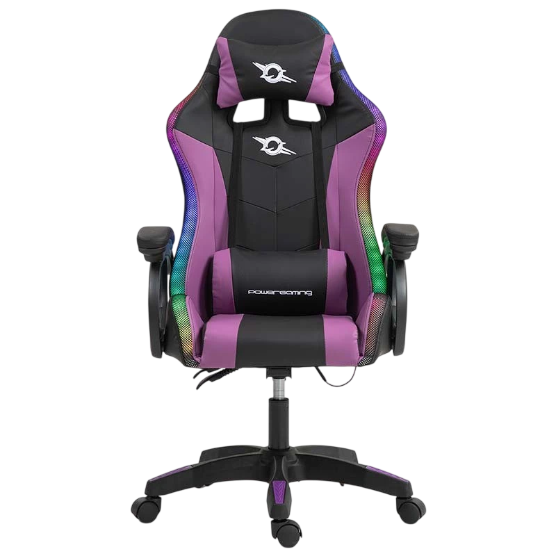 PowerGaming LED RGB Cadeira Preta+Lilás