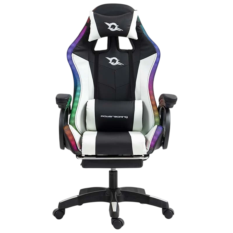 PowerGaming LED RGB Cadeira apoio para pés Preto+Branco