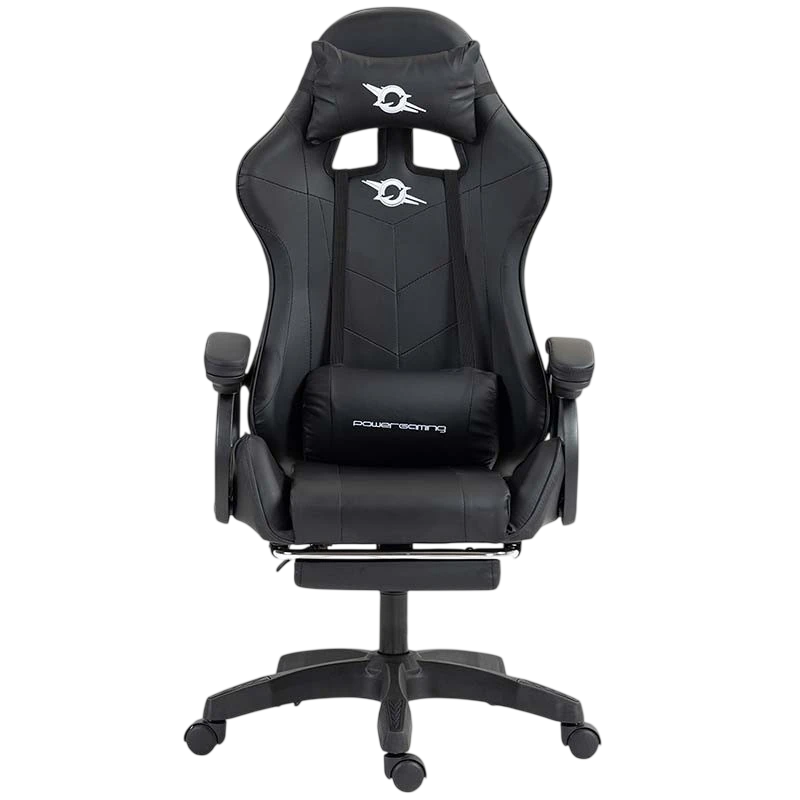 PowerGaming Cadeira 7 pontos Massagem Apoio para pés Preto