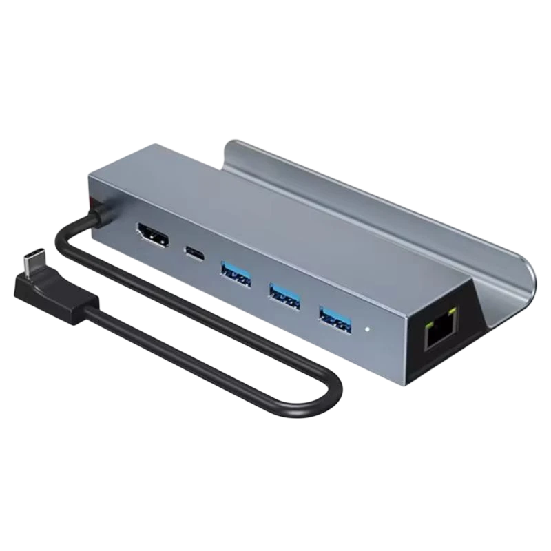 Hub 6 em 1 com 4K HDMI + PD 100W + USB 3.0*3 + RJ45 Ethernet 1000M