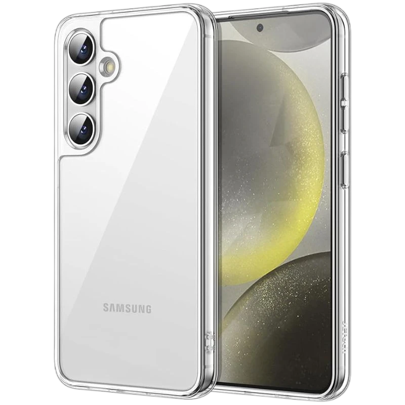Capa protetora premium para Samsung Galaxy S24 5G Acrílico antiamarelamento transparente