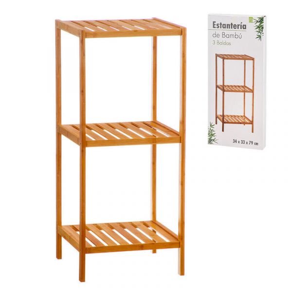Caison Estante Bambu 3 Prateleiras Preto