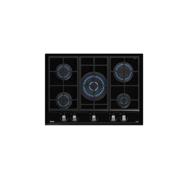 Placa a Gás Teka GZC 75330 XBA BK | 5 Queimadores, ExactFlame, Preto