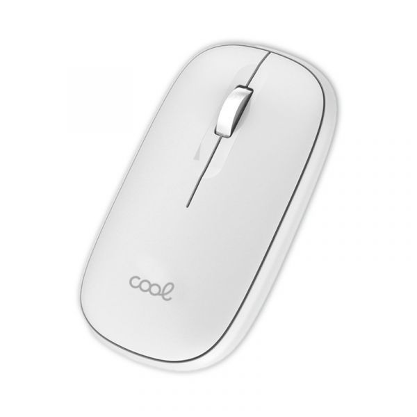 Cool Rato Silencioso Sem Fios 2 em 1 (Bluetooth + Adaptador USB) Slim Branco