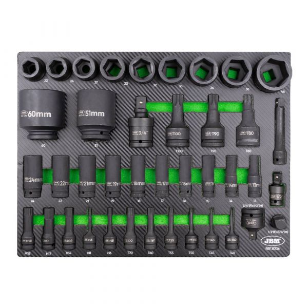 Jbm Impact Sockets In Eva Tray Preto