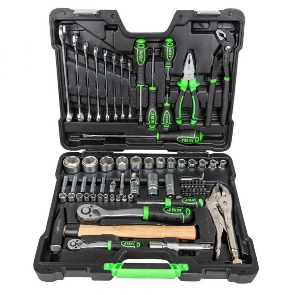 Jbm Tool Case With Zinc Plated Hexagonal Sockets 72 Pieces Prateado