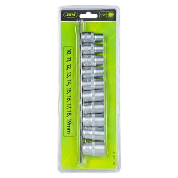 Jbm Conjunto de Pontas 1/2´´ 12 Edge Socket Set Transparente