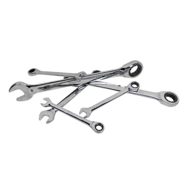 Jbm Set Of 22 Combination Wrenches With Ratchet Prateado