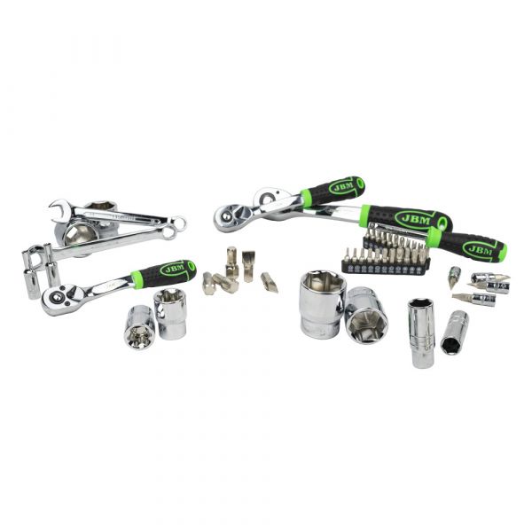 Jbm Pontas Tool Case With Chrome Hexagonal Sockets 216 Peças Prateado