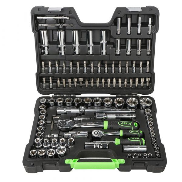 Jbm Pontas Tool Case With Chrome Hexagonal Sockets 108 Peças Prateado