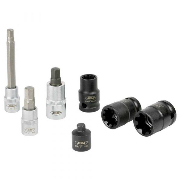 Jbm Set Of Brake Caliper Sockets Prateado