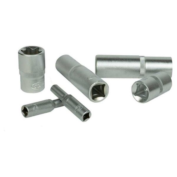 Jbm Set Of 28 Short And Long Zinc Plated Torx Sockets Prateado