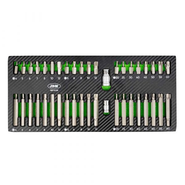 Jbm Pontas Set Of 42 Peças para Hex. 12 Edge e Torx Screws Prateado