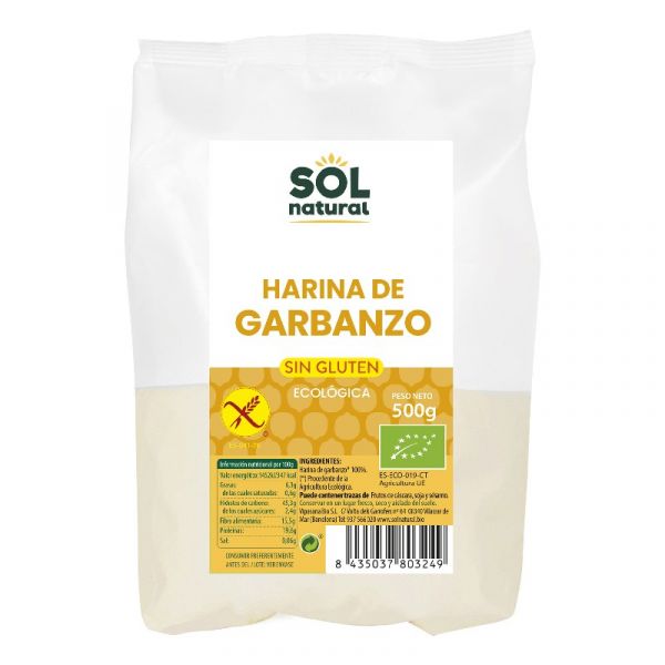 Sol Natural Farinha de Grão de Bico Orgânica sem Glúten 500g