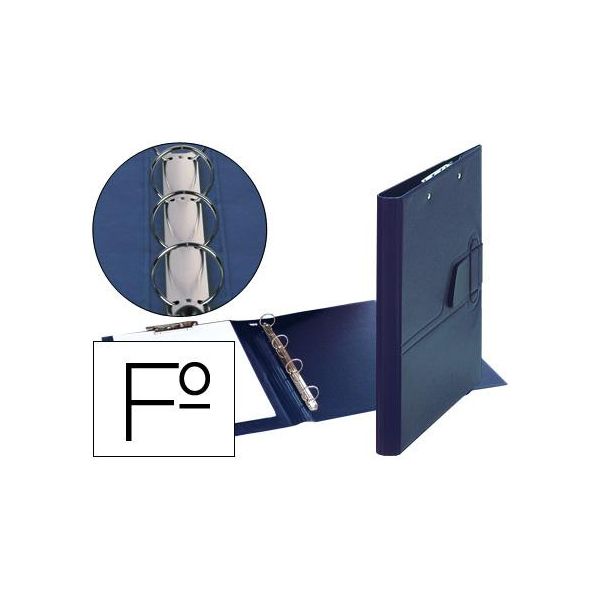 Saro Pasta de 4 Aneis 25mm Lingueta Miniclip Plástico Folio Azul - OFF028706CE