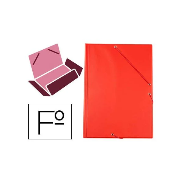 Liderpapel Pasta Elasticos Plástico Folio Aba Cor Vermelho - CG82