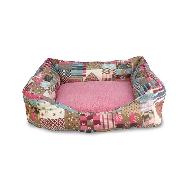 Arquivet Cama Acolchoada Quadrada Corações e Listras 60x55x18 cm