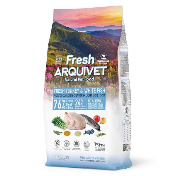 Arquivet Fresh Senior & Light Peru e Peixe Branco 10 Kg