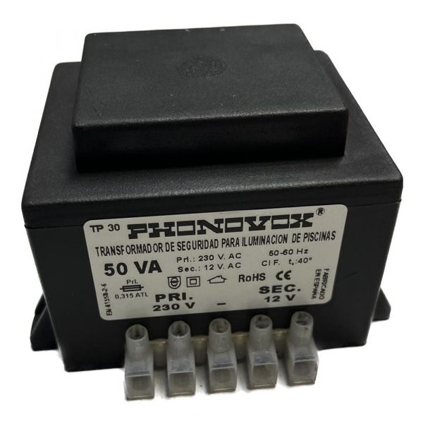 PHONOVOX Transformador de Segurança TP31050 50 VA 12V 230V IP-00 Armadura