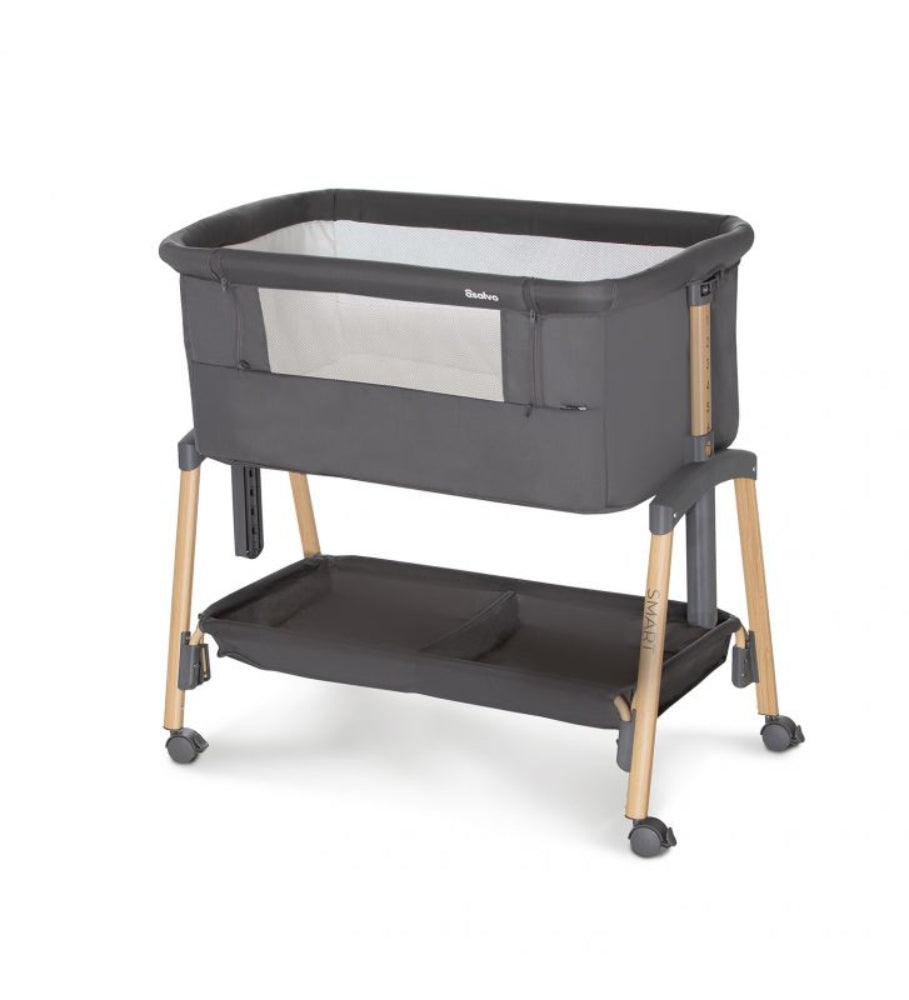 Mini-berço com grades Asalvo Smart Grey