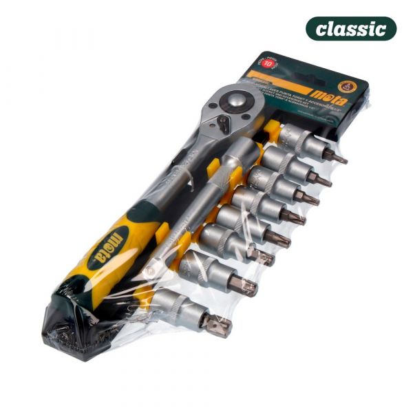 Mota Jogo 10 Pcs Chaves e Acessórios Enc. 1/2 ""torx Cr.v EK641 - 840008017
