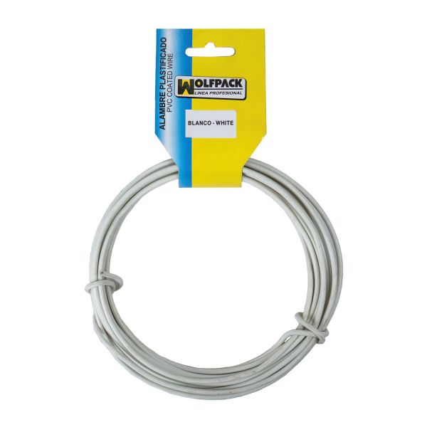 WOLFPACK Alambre Plastificado (rollo 5 Metros) Blanco Nº 16 / 2.7 mm Af 01010500