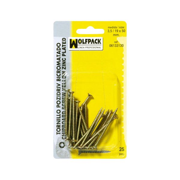 Wolfpack Parafuso Bicromato Pozidriv 4,0 / 20x 25 mm. (30 Peças)
