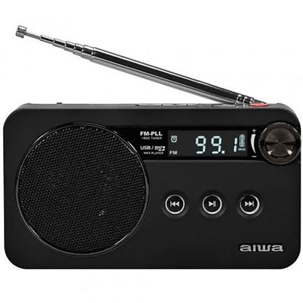 Aiwa Rádio Portátil RS-77PLLBK FM-PLL RDS MP3 Preto