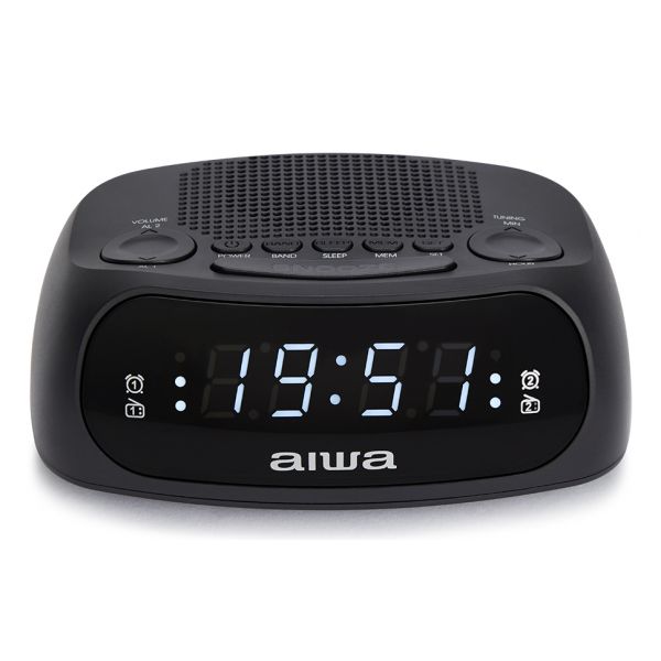 Aiwa Rádio Despertador CR-09J AM/FM Duplo Alarme Bateria de Respaldo Preto