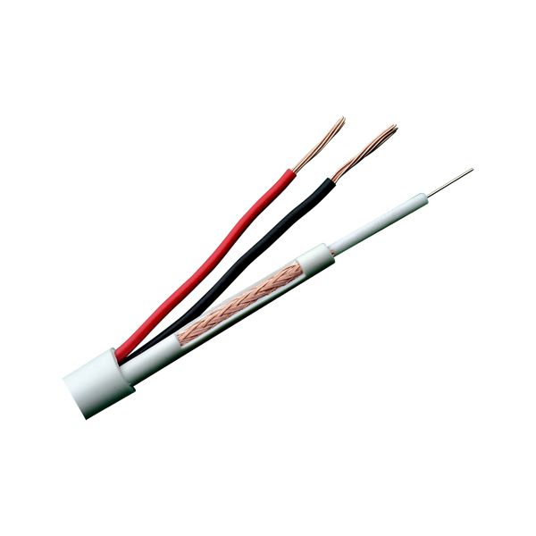 OEM RG59UP-100 Cabo Combinado MiniRG59 + Alimentação Branco 100m